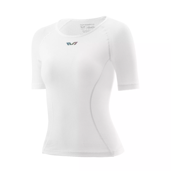 ROCKBROS | TVI Damen Fitness Sportshirt – Kurzarm Gym Shirt, Weiß, Atmungsaktives Funktionsshirt